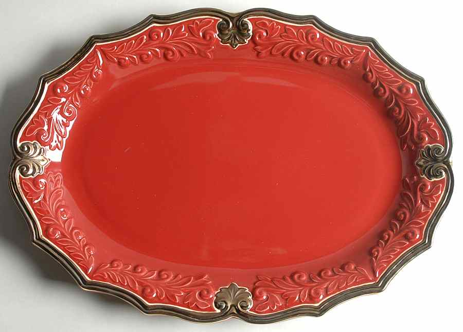 Regency Red 18" Oval Serving Platter by Certified International-1