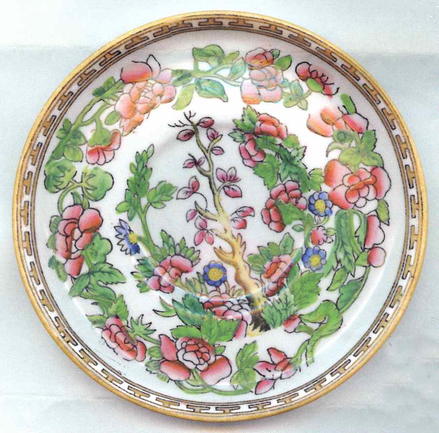 Indian Tree (Smooth, Mustard Trim) Saucer for Demitasse Cup by Coalport-1