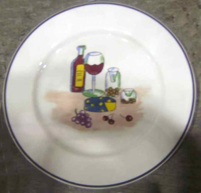 Wine & Cheese Dinner Plate by Century China-1