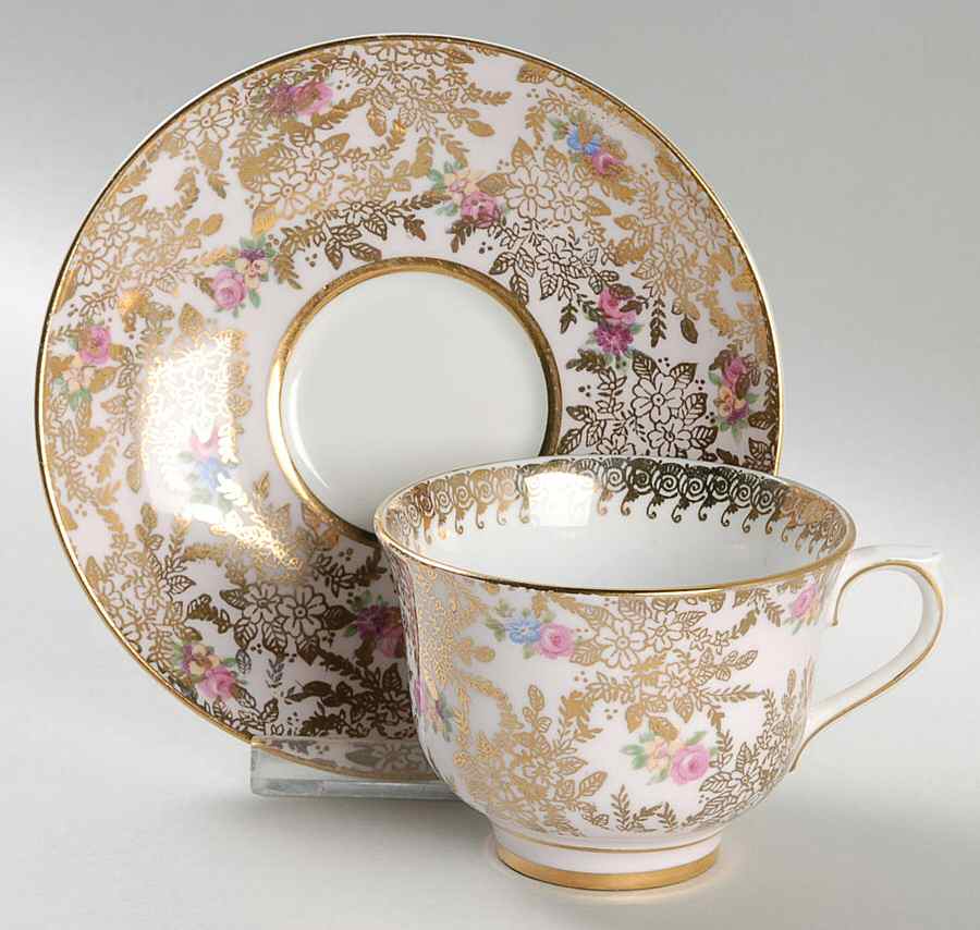 6503 Footed Cup & Saucer Set by Colclough-1
