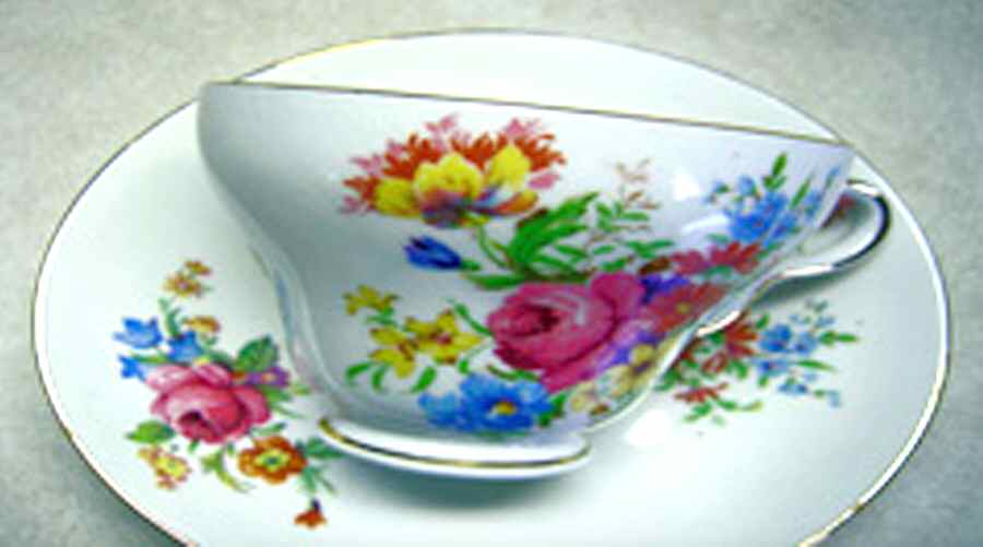596 Footed Cup & Saucer Set by Clare (England)-1