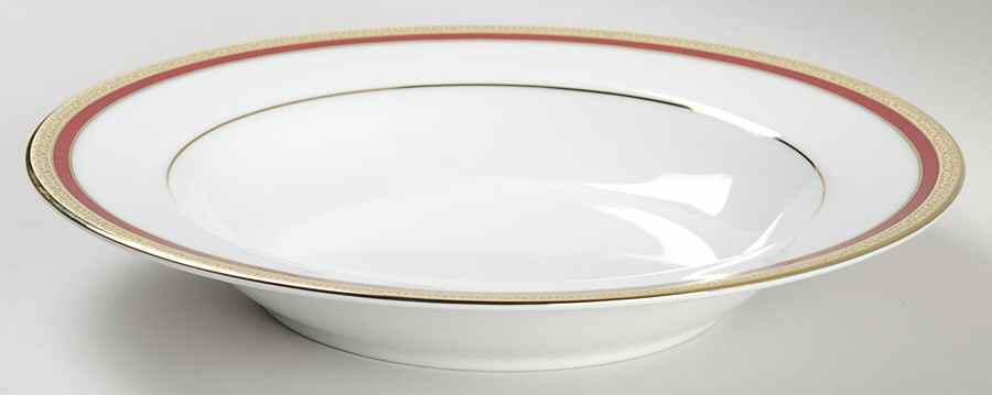 Fashion Buffet Gold (Red Band) Large Rim Soup Bowl by Charter Club-1