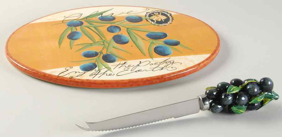 Gourmet Veggies Cheese Plate & Knife Set by Certified International-1
