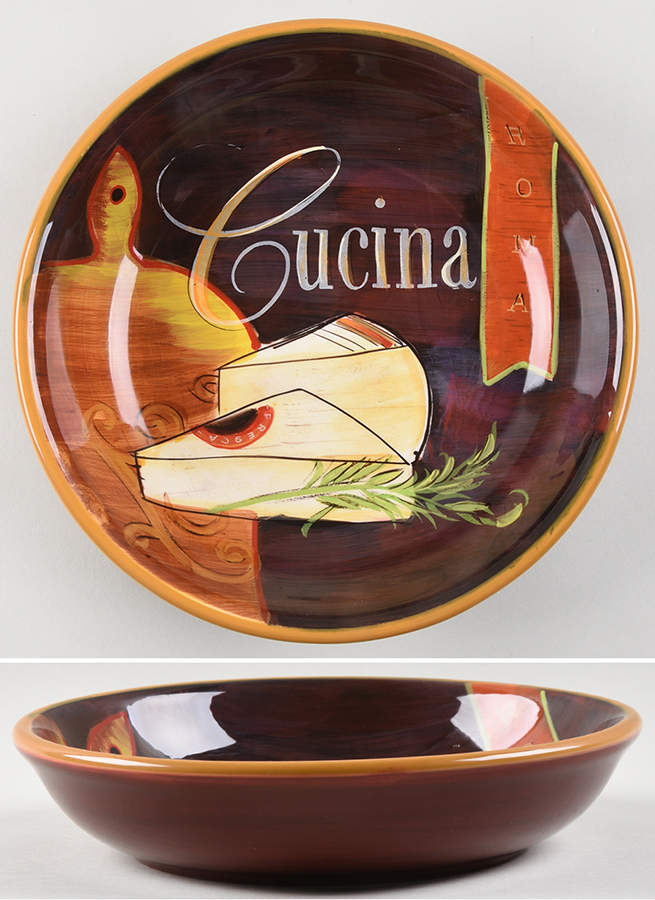 Cucina (Cheese, Wine, Olive Oil) 9" Soup/Pasta Bowl by Certified International-1