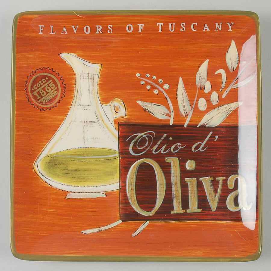 Cucina (Cheese, Wine, Olive Oil) Square Salad Plate by Certified International-1
