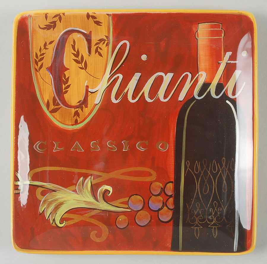 Cucina (Cheese, Wine, Olive Oil) Square Salad Plate by Certified International-1