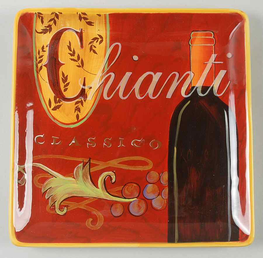 Cucina (Cheese, Wine, Olive Oil) Square Dinner Plate by Certified International-1