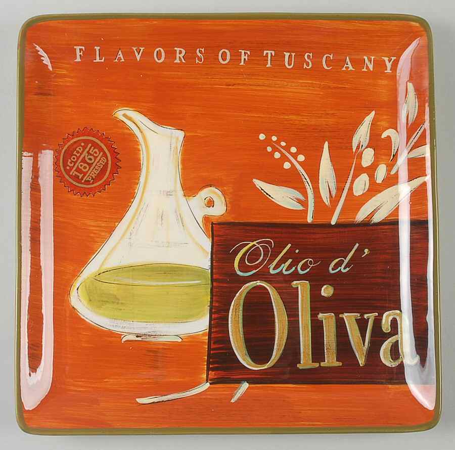 Cucina (Cheese, Wine, Olive Oil) Square Dinner Plate by Certified International-1