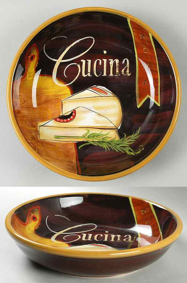 Cucina (Cheese, Wine, Olive Oil) 9" Soup/Pasta Bowl by Certified International-1
