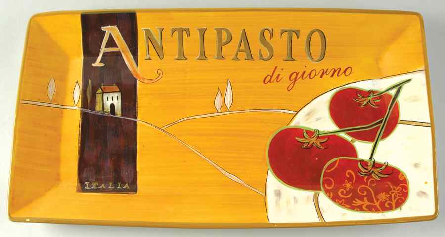 Cucina (Cheese, Wine, Olive Oil) 18" Rectangular Serving Platter by Certified International-1