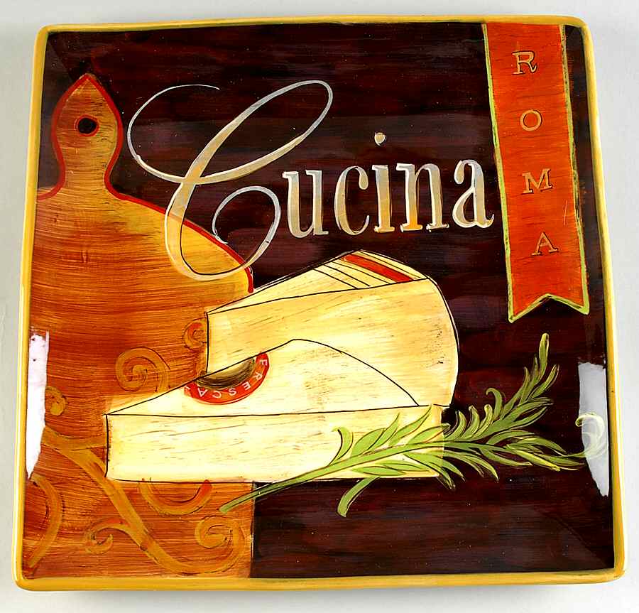 Cucina (Cheese, Wine, Olive Oil) 13" Square Serving Platter by Certified International-1