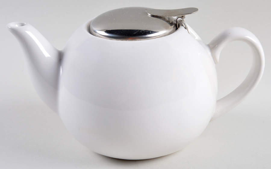 Tea Collection White Teapot & Lid w/Infuser by Certified International-1