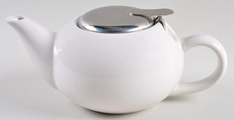 Tea Collection White Tea Pot & Lid w/Infuser by Certified International-1