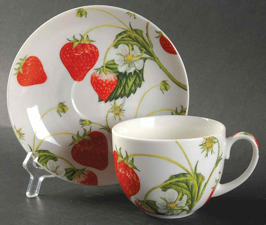 Berry Fields Flat Cup & Saucer Set by Creative Tops-1