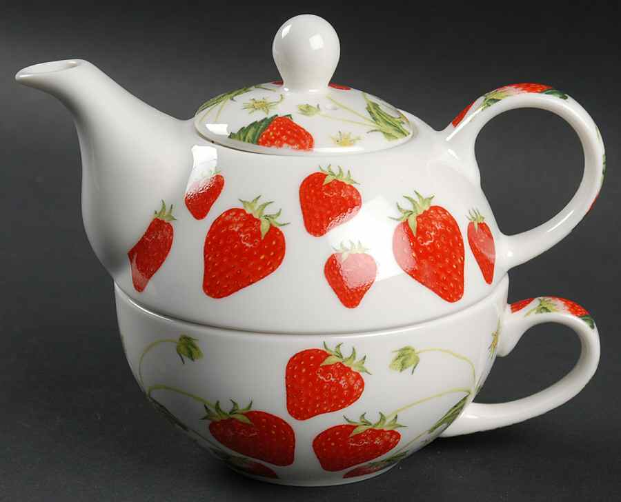 Berry Fields Individual Teapot & Lid with Cup by Creative Tops-1