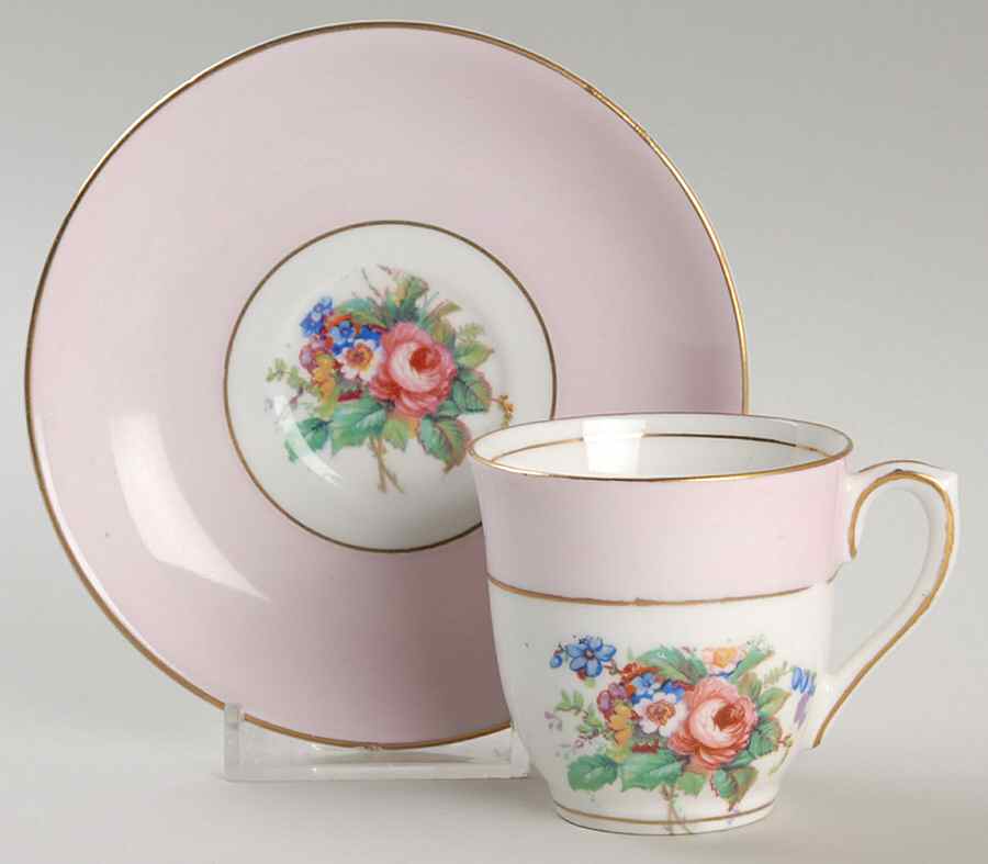 5072 Flat Demitasse Cup & Saucer Set by Colclough-1