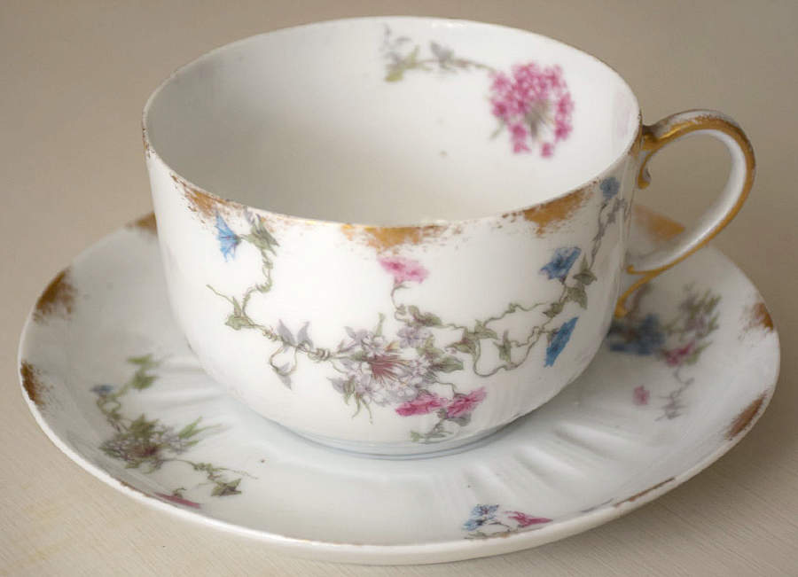 CHF1494 Flat Cup & Saucer Set by Charles Field Haviland-1