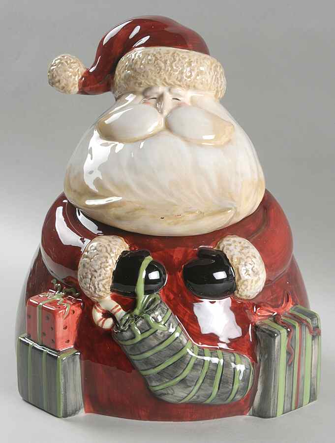 Sledding Santa Figural Cookie Jar & Lid by Certified International-1