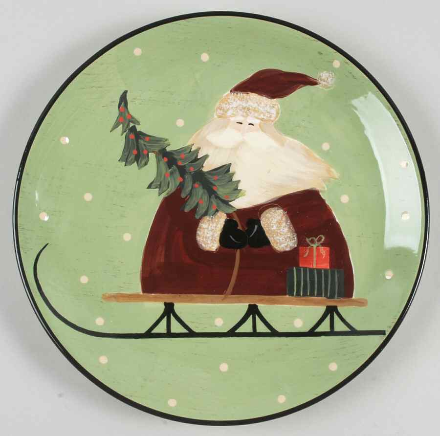 Sledding Santa Dinner Plate by Certified International-1