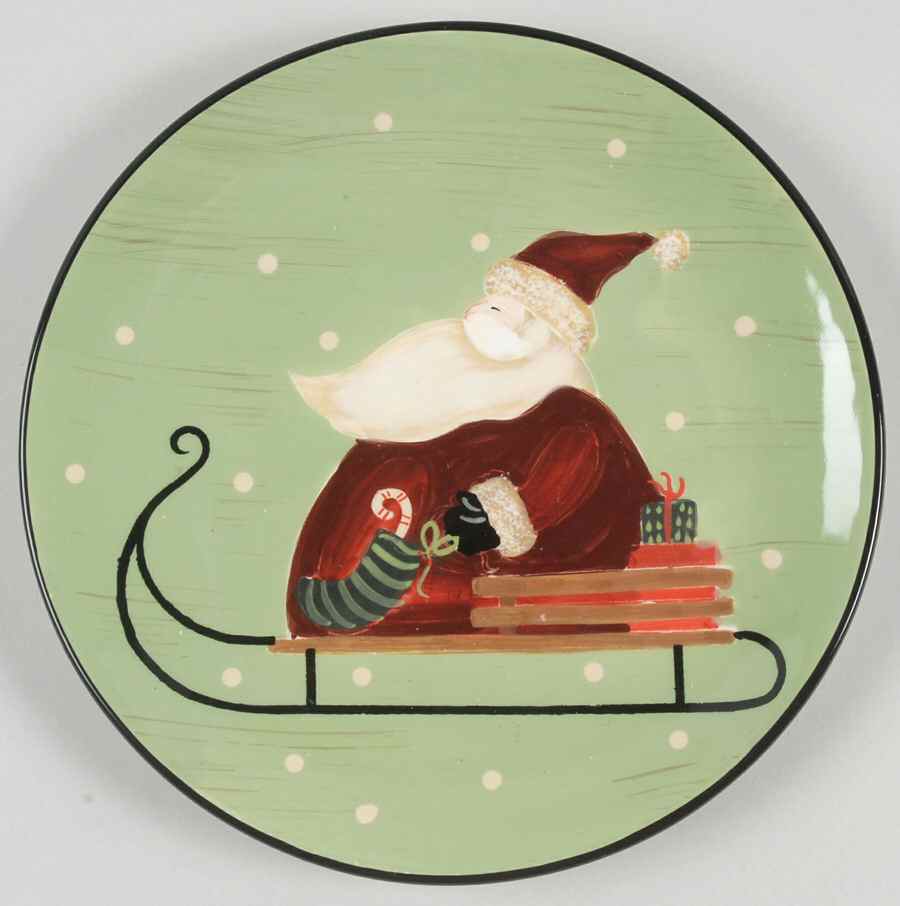 Sledding Santa Salad Plate by Certified International-1