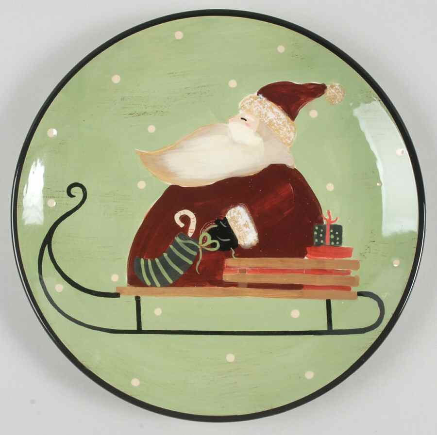 Sledding Santa Dinner Plate by Certified International-1