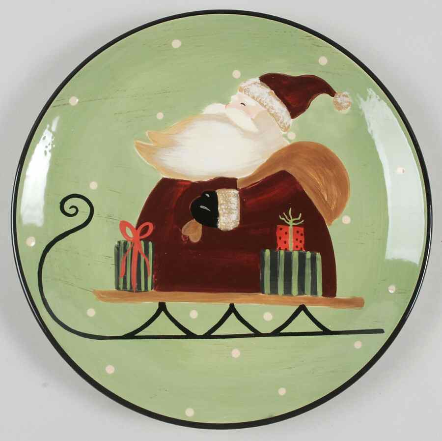 Sledding Santa Dinner Plate by Certified International-1