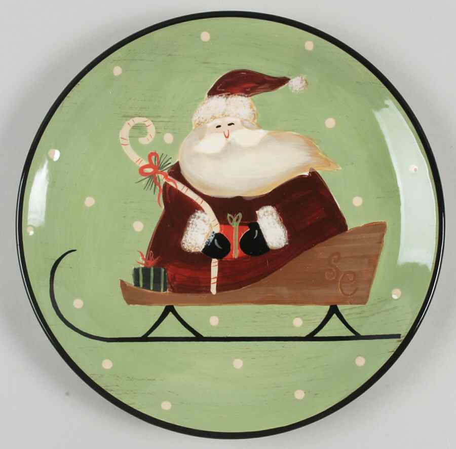 Sledding Santa Dinner Plate by Certified International-1