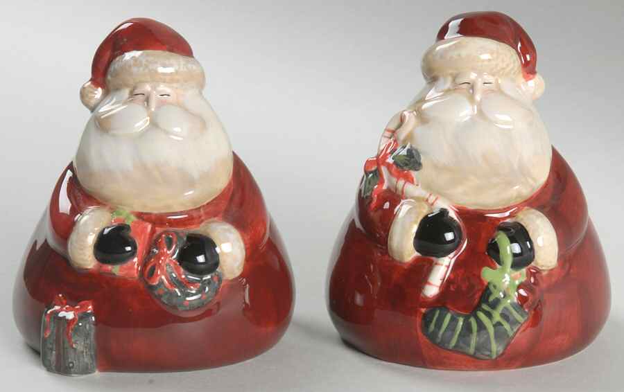 Sledding Santa Figural Salt & Pepper Set by Certified International-1