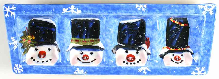 Top Hat Snowman (Blue) 4 Part Relish by Certified International-1