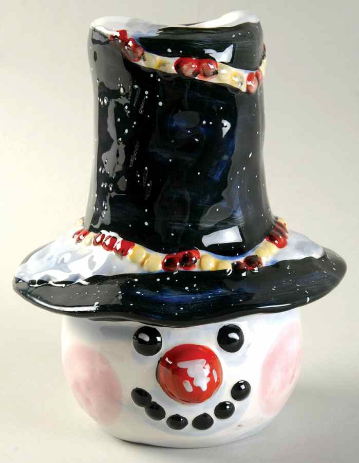 Top Hat Snowman (Blue) Votive Candleholder by Certified International-1