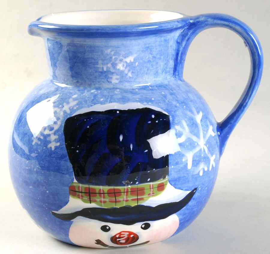 Top Hat Snowman (Blue) 88 Oz Pitcher by Certified International-1