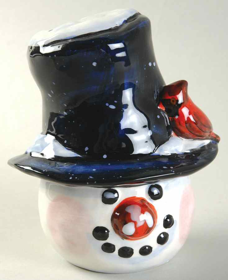 Top Hat Snowman (Blue) Figural Pepper Shaker by Certified International-1