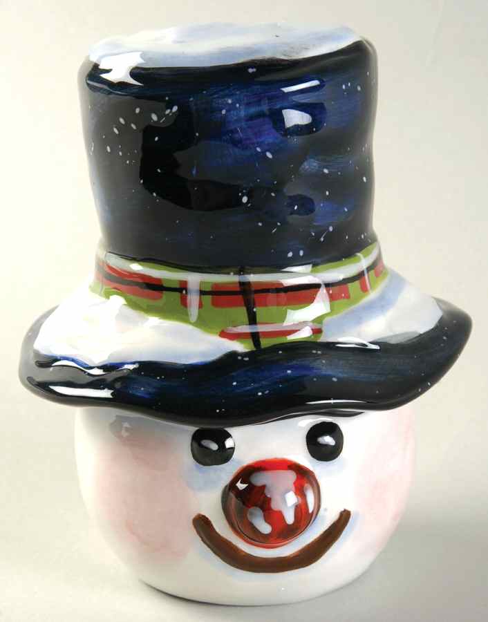 Top Hat Snowman (Blue) Figural Salt Shaker by Certified International-1