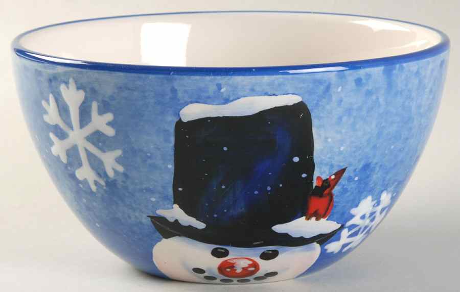 Top Hat Snowman (Blue) Individual Ice Cream Dish by Certified International-1