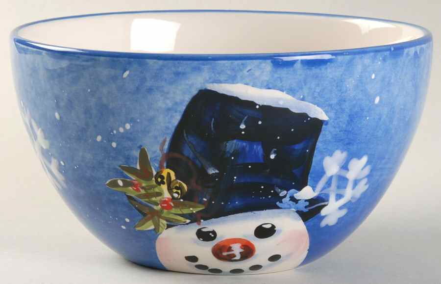 Top Hat Snowman (Blue) Individual Ice Cream Dish by Certified International-1