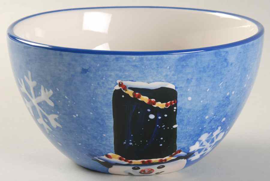 Top Hat Snowman (Blue) Individual Ice Cream Dish by Certified International-1