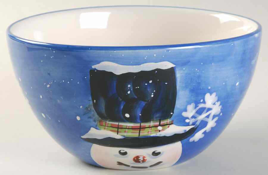 Top Hat Snowman (Blue) Individual Ice Cream Dish by Certified International-1