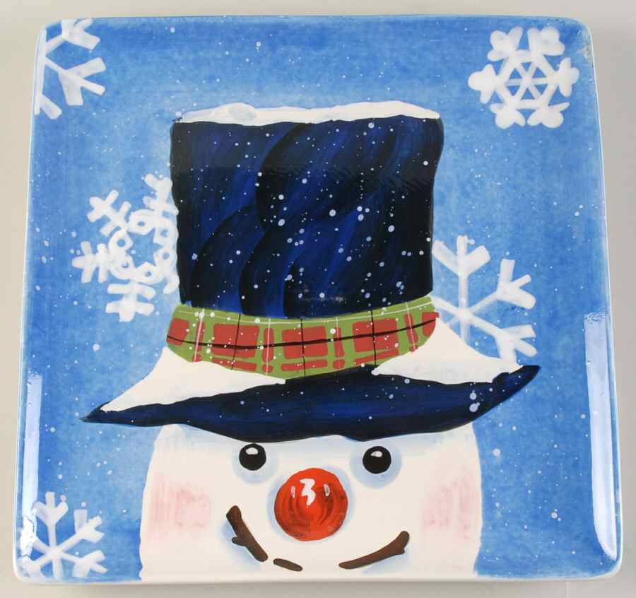 Top Hat Snowman (Blue) Dinner Plate by Certified International-1