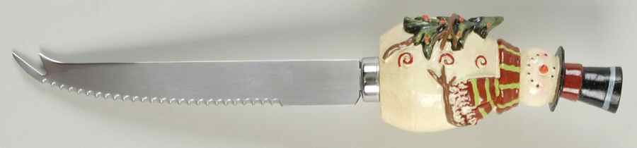 Sledding Snowman Cheese Knife with Stainless Blade by Certified International-1