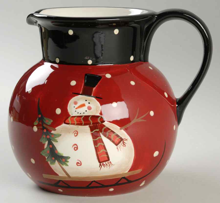 Sledding Snowman 88 Oz Pitcher by Certified International-1