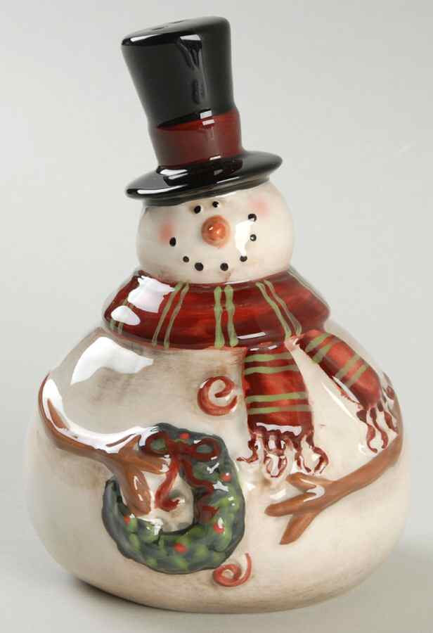Sledding Snowman Figural Salt Shaker by Certified International-1