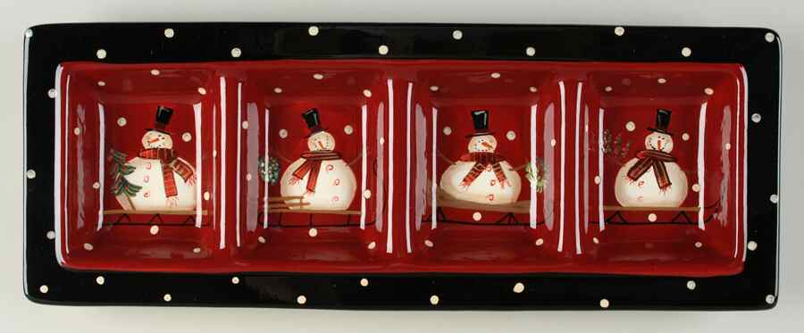 Sledding Snowman 4 Part Relish by Certified International-1