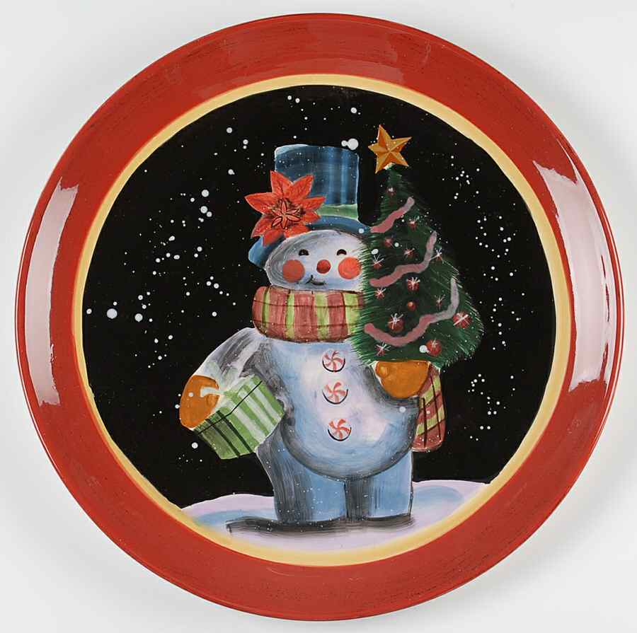 Snowball Snowman 16" Chop Plate (Round Platter) by Certified International-1
