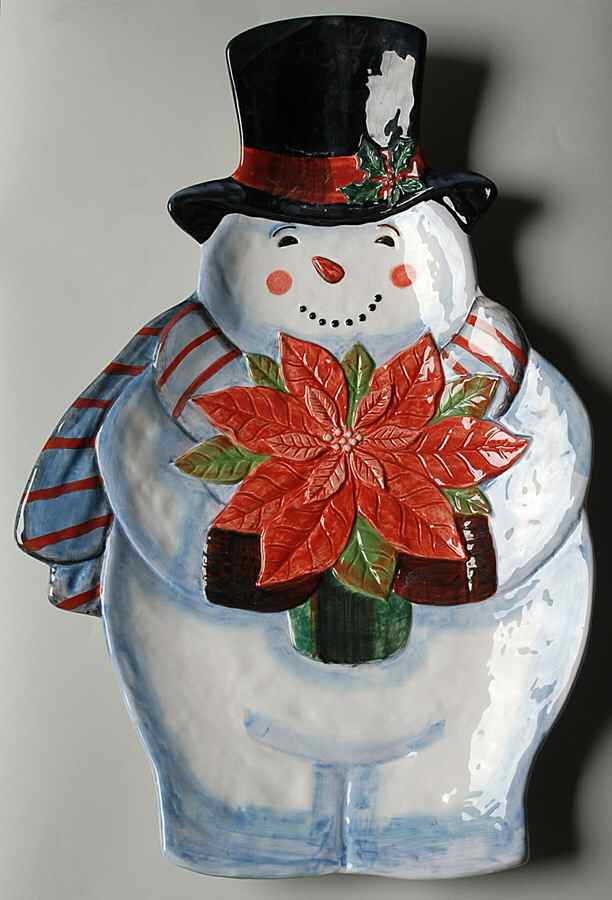Snowball Snowman 18" Figural Platter by Certified International-1
