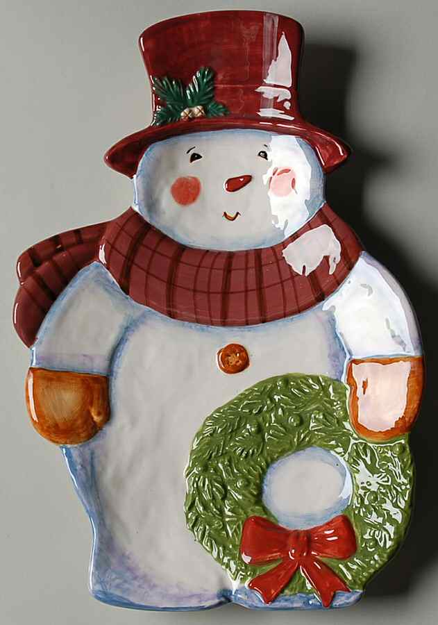 Snowball Snowman Figural Candy Plate by Certified International-1