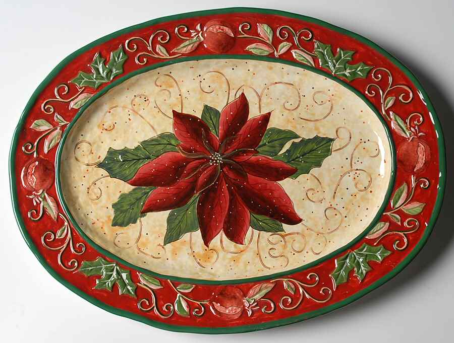 Tuscan Christmas 18" Oval Serving Platter by Certified International-1