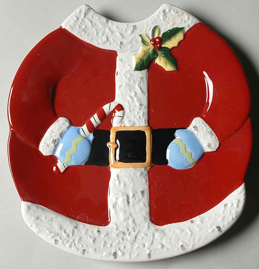 Holiday Playmates (Santa) Dessert/Pie Plate by Certified International-1