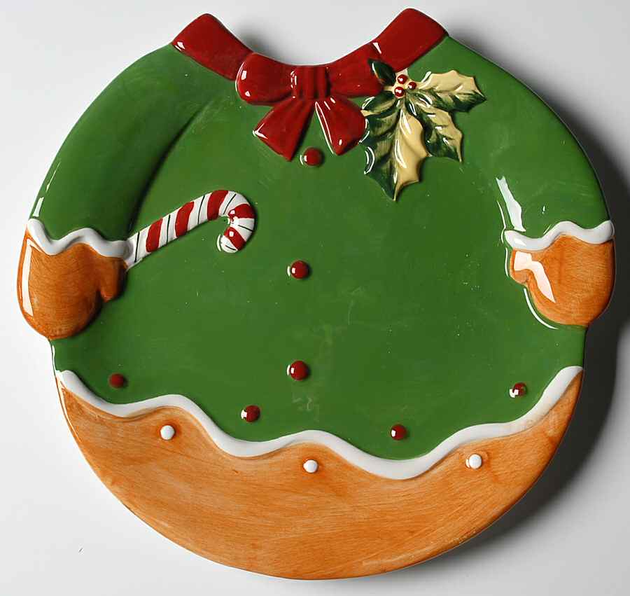 Holiday Playmates (Gingerbread Man) Dessert/Pie Plate by Certified International-1