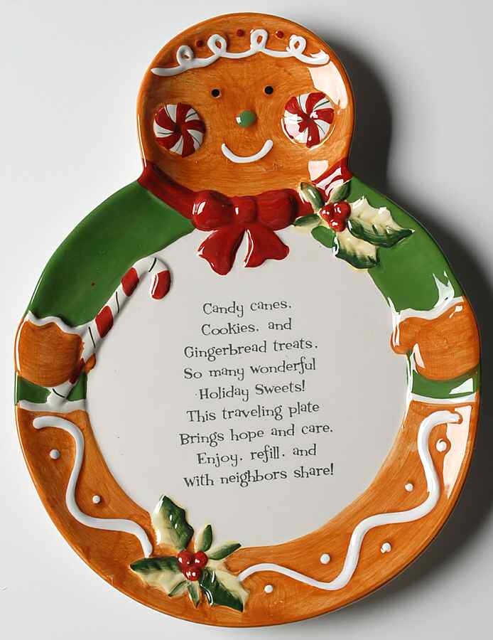 Holiday Playmates (Gingerbread Man) Figural Cookie Platter by Certified International-1