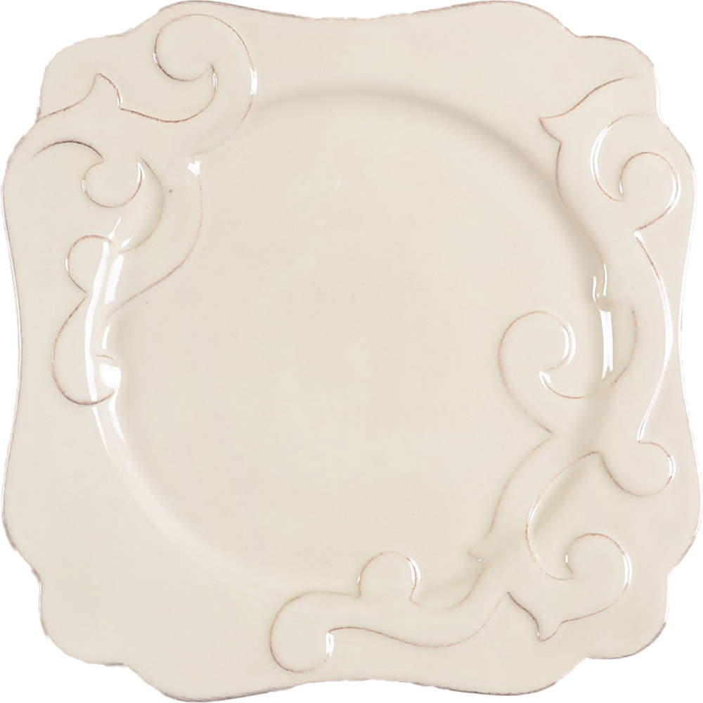 Arabesque Cream Square Salad Plate by Casafina-1